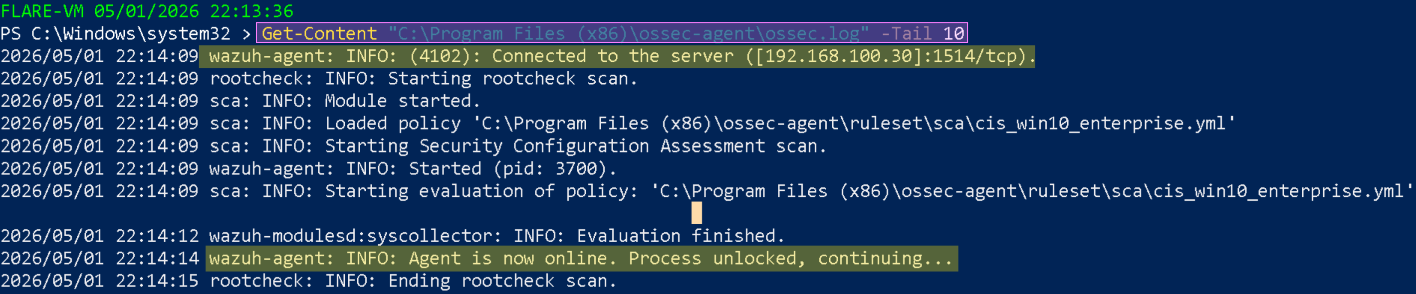 PowerShell pre-installation verification results